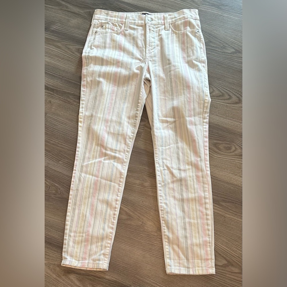 NYDJ Skinny Ankle Pastel Stripe Coastal Grandma Nantucket Pant Women’s size 4
